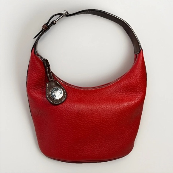 Dooney & Bourke Handbags - Y2K Dooney & Bourke Medium Red Pebbled Leather Bucket Bag / Tote Bag